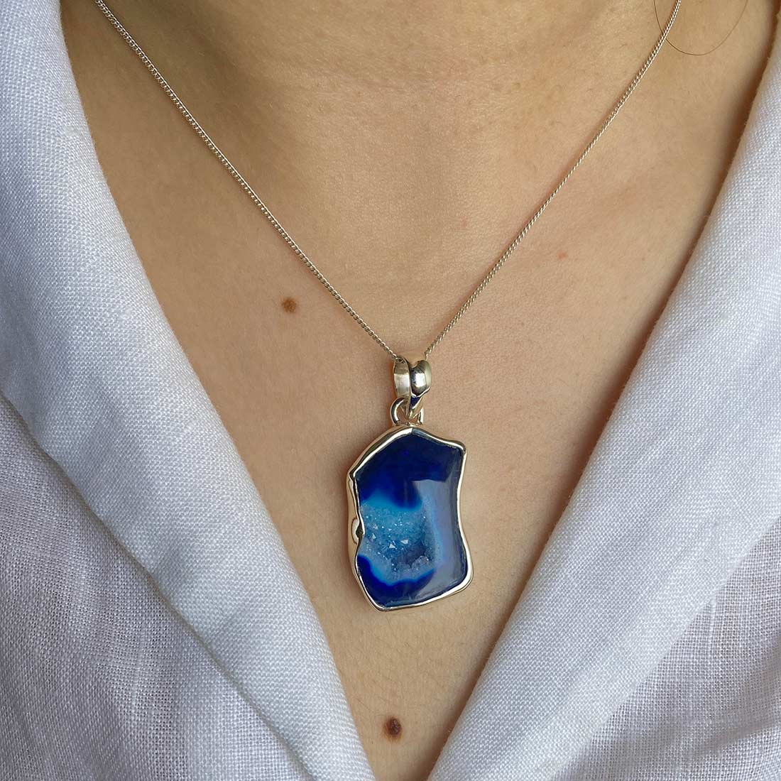 Agate (Blue) Pendant-(ABU-P-1.)