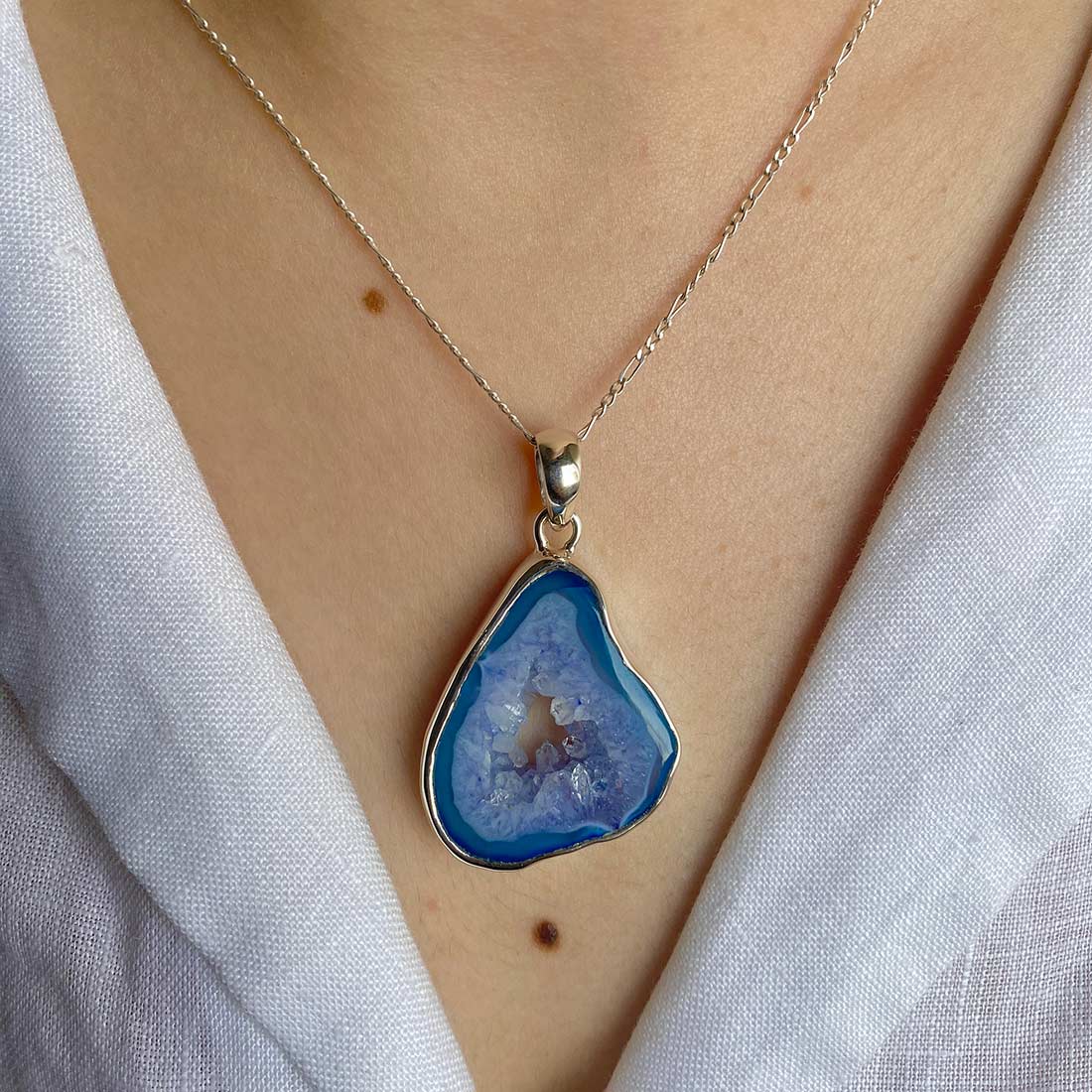 Agate (Blue) Pendant-(ABU-P-11.)