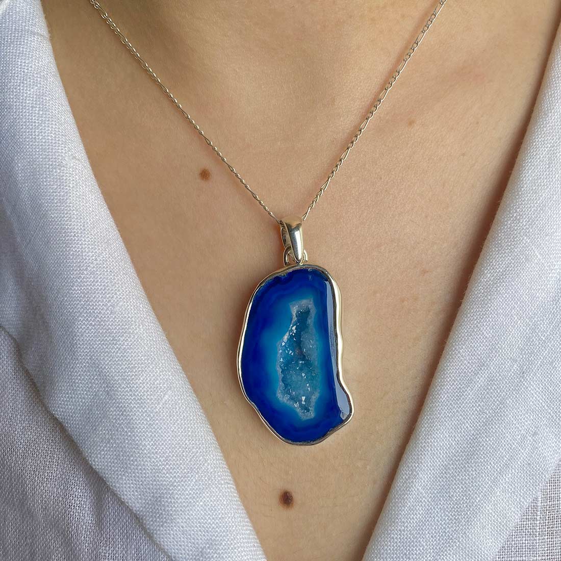 Agate (Blue) Pendant-(ABU-P-16.)