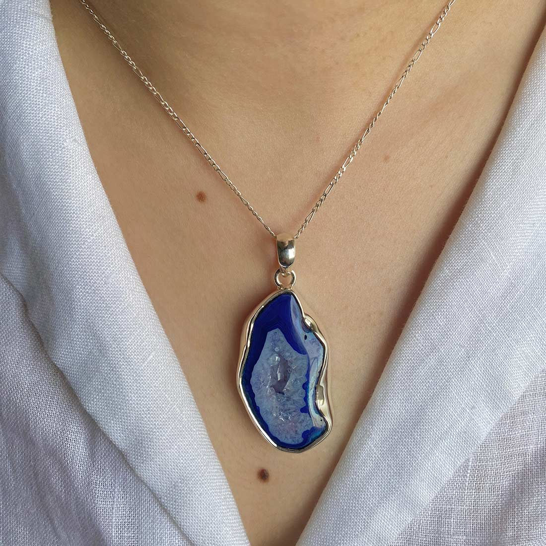 Agate (Blue) Pendant-(ABU-P-17.)