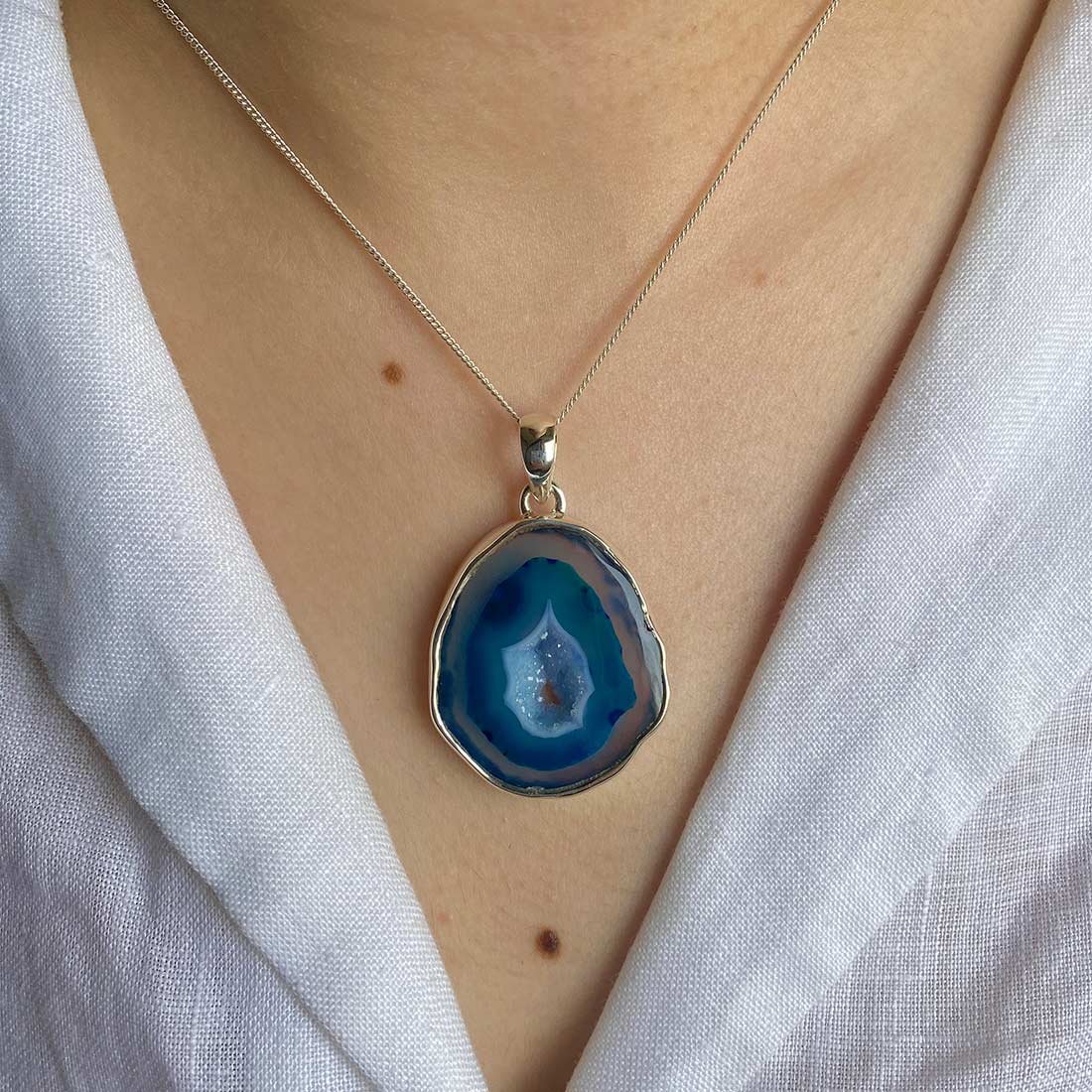 Agate (Blue) Pendant-(ABU-P-18.)