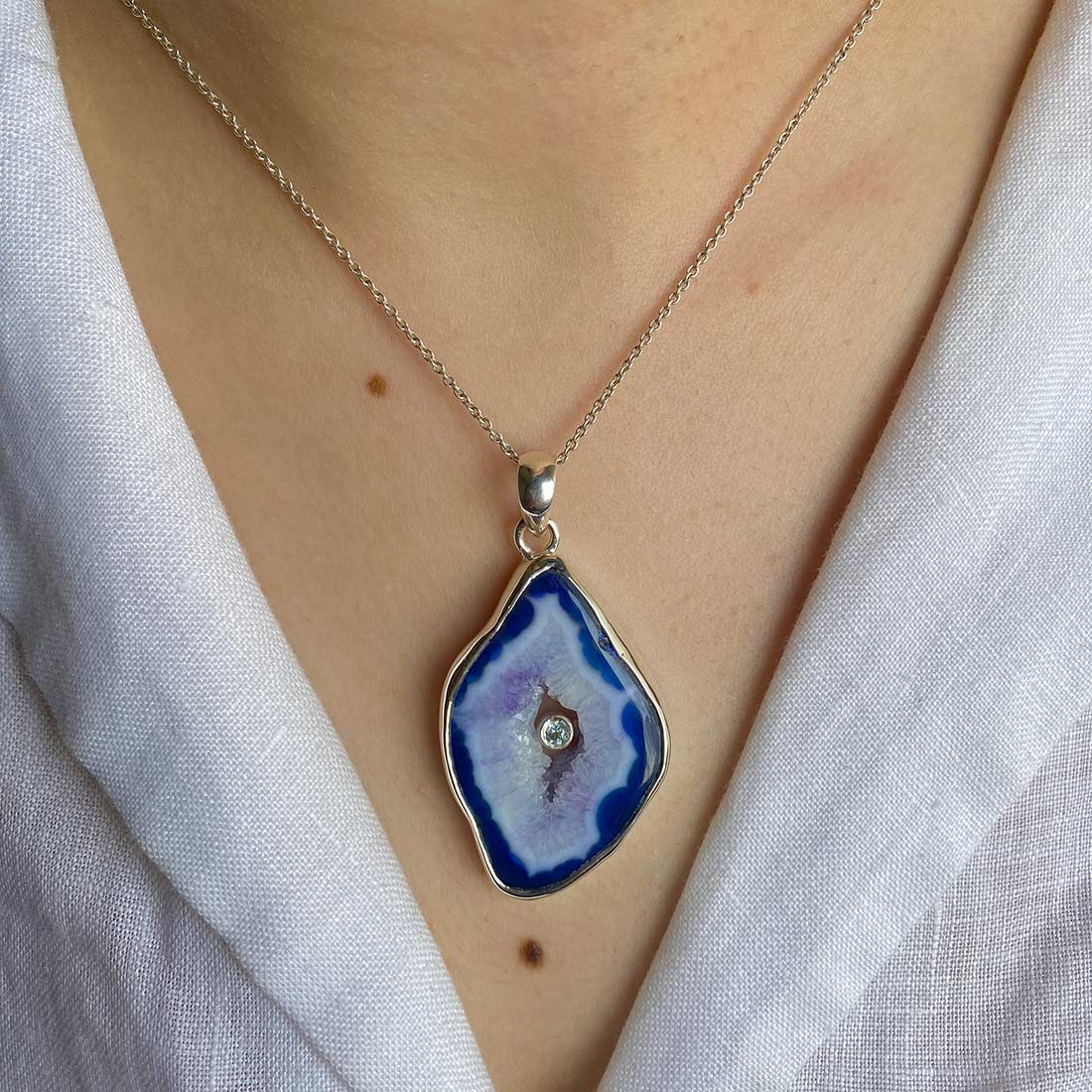 Agate (Blue) Pendant-(ABU-P-19.)