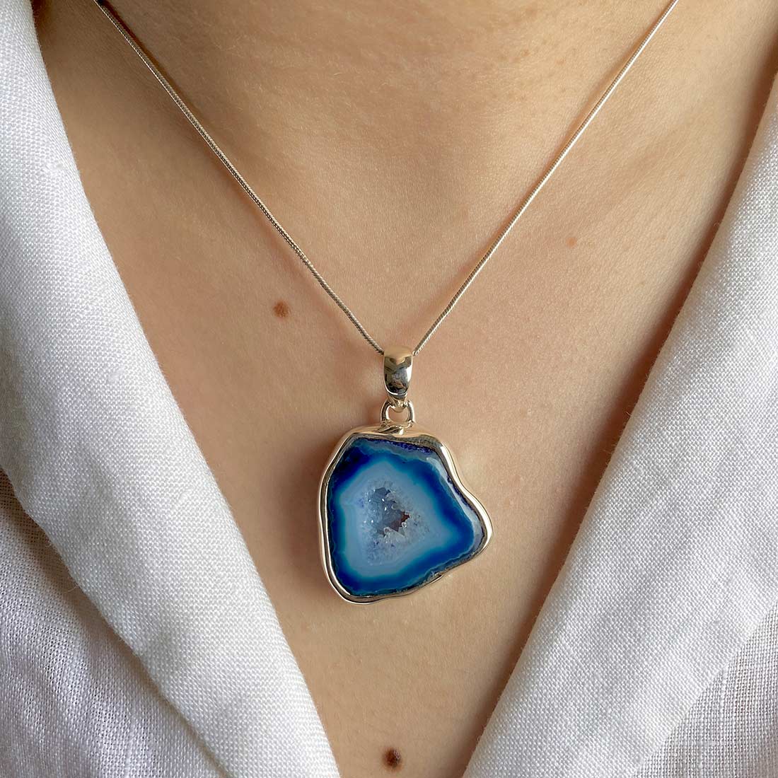 Agate (Blue) Pendant-(ABU-P-2.)