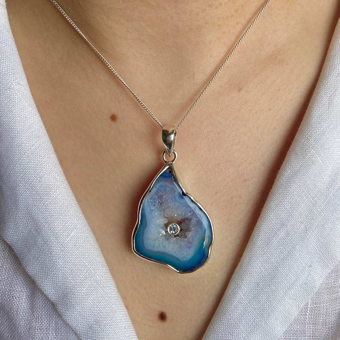 Agate (Blue) Pendant-(ABU-P-20.)