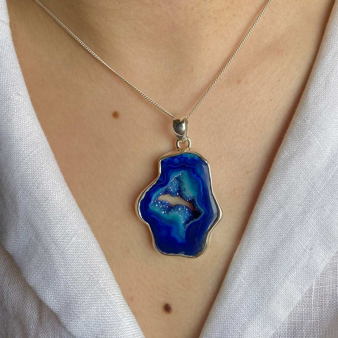 Agate (Blue) Pendant-(ABU-P-21.)