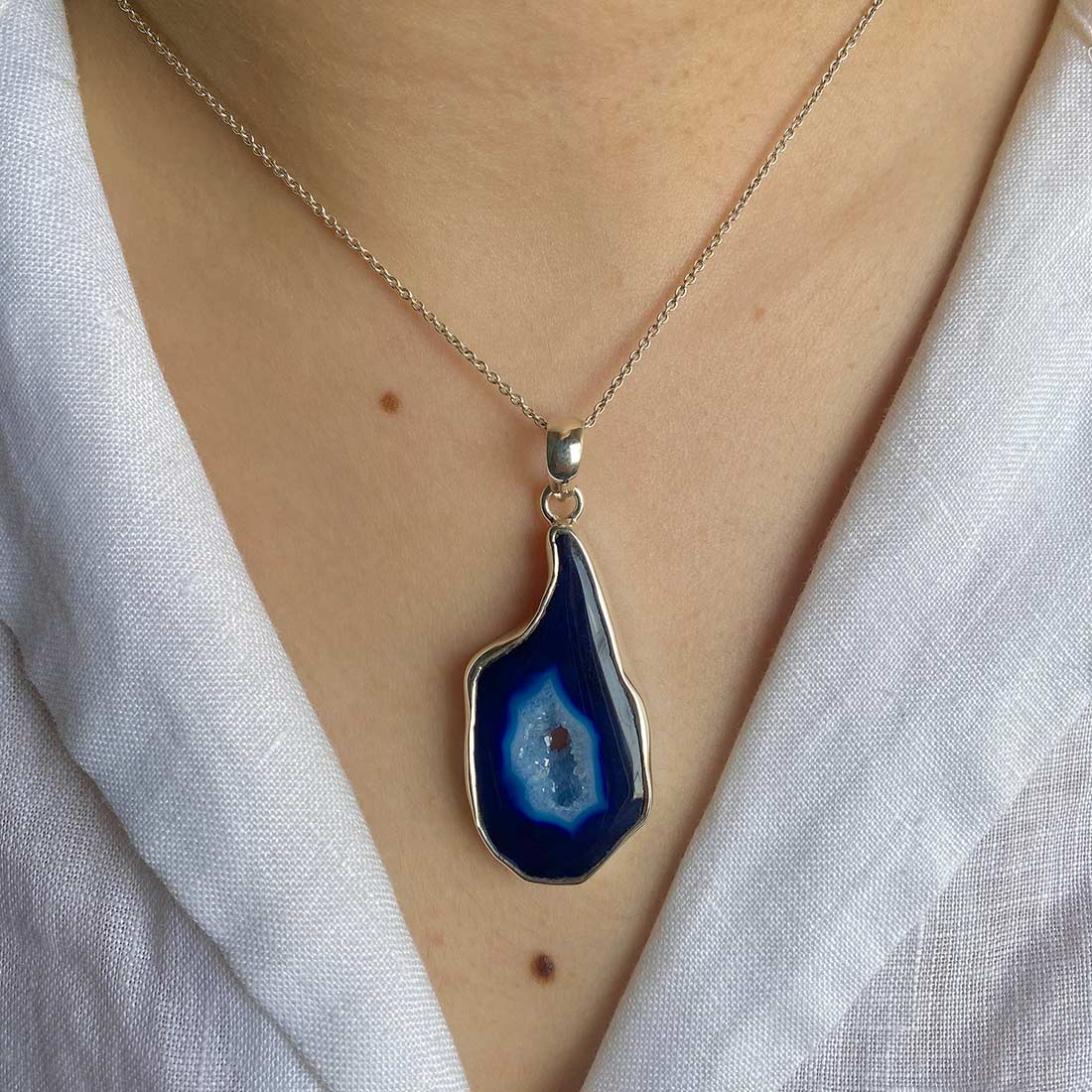 Agate (Blue) Pendant-(ABU-P-22.)