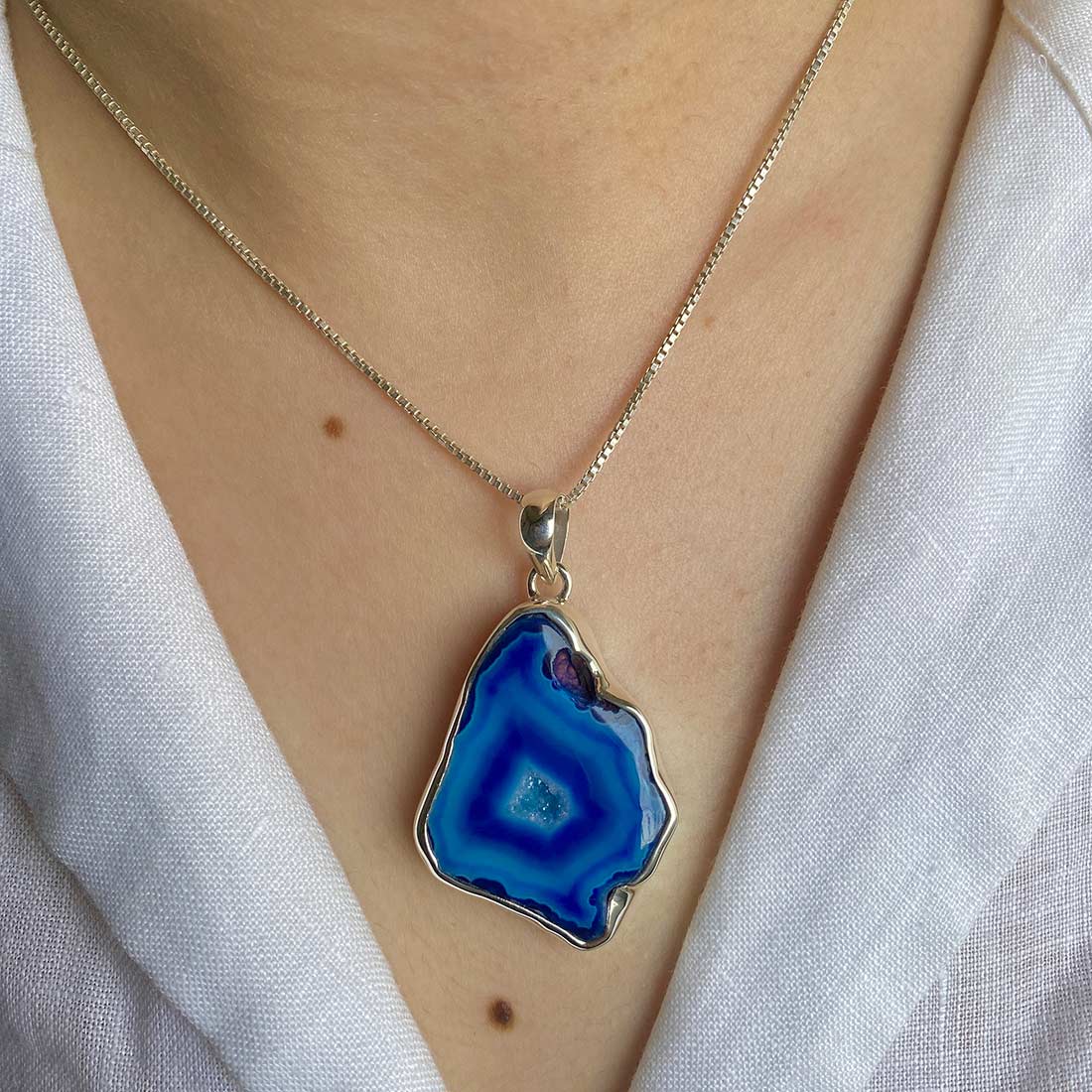 Agate (Blue) Pendant-(ABU-P-23.)