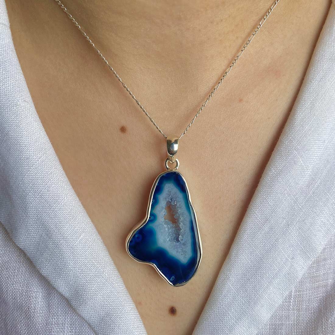 Agate (Blue) Pendant-(ABU-P-26.)