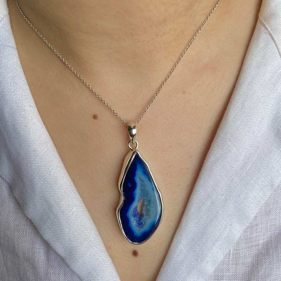 Agate (Blue) Pendant-(ABU-P-27.)