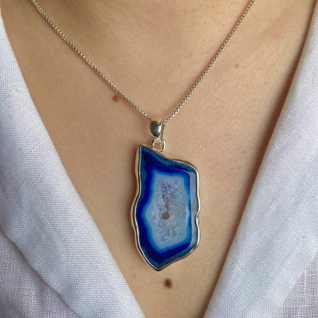 Agate (Blue) Pendant-(ABU-P-28.)