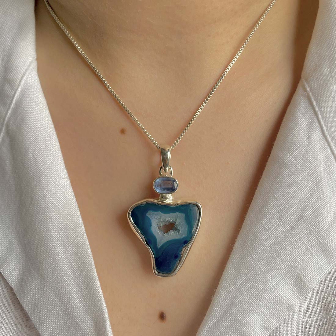 Agate (Blue) Pendant-(ABU-P-29.)