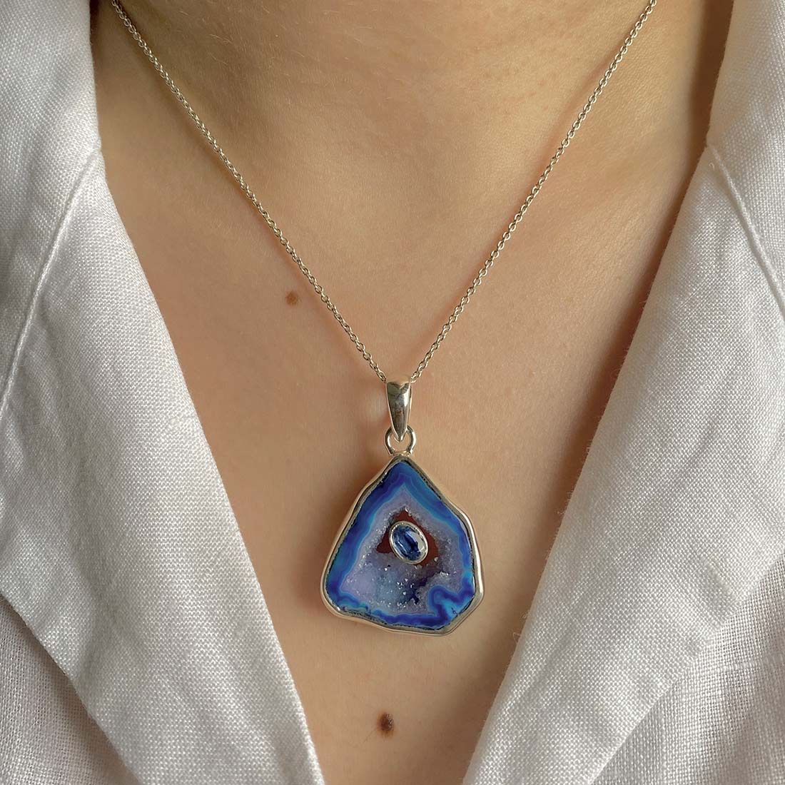 Agate (Blue) Pendant-(ABU-P-30.)