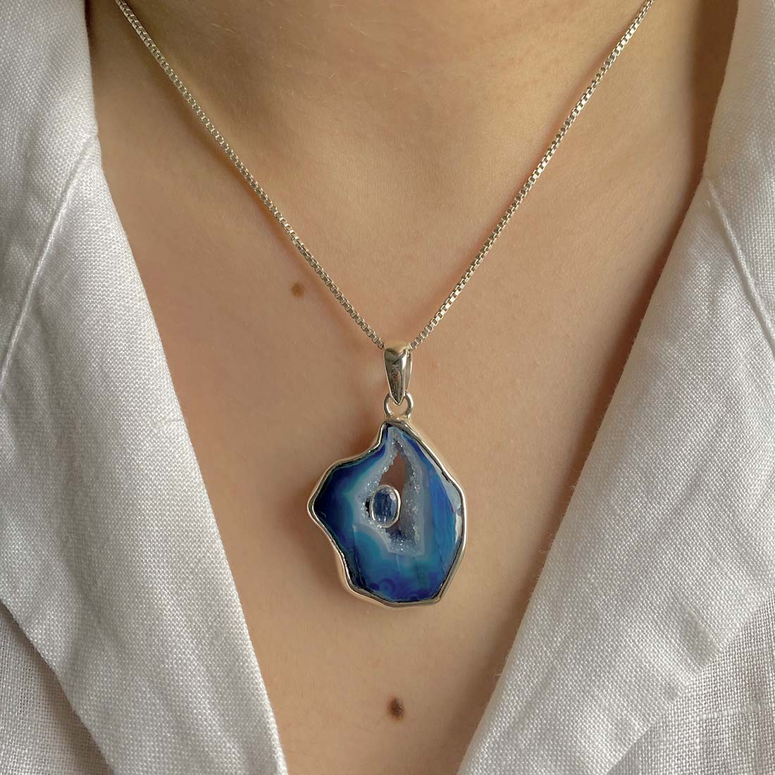 Agate (Blue) Pendant-(ABU-P-31.)