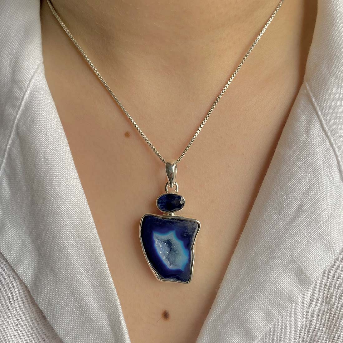 Agate (Blue) Pendant-(ABU-P-32.)