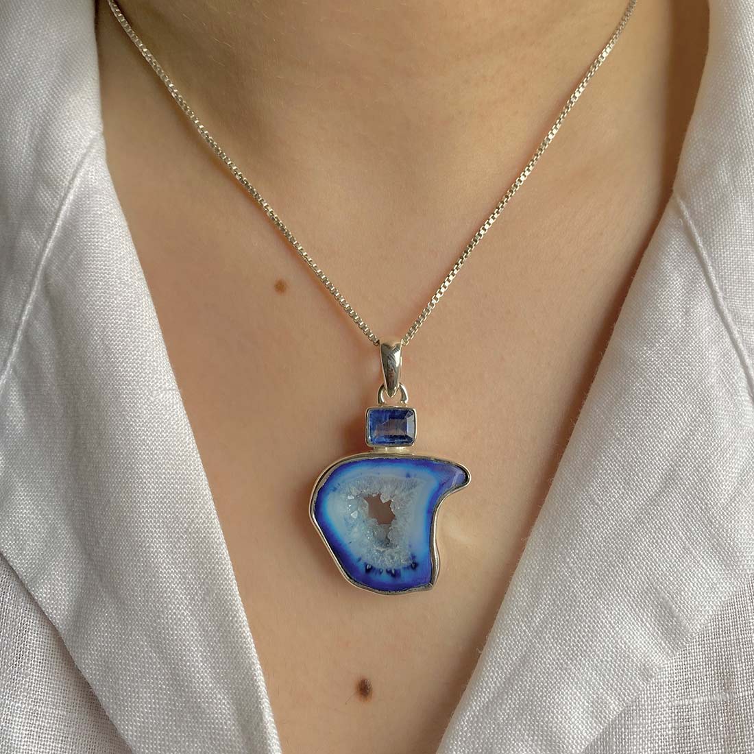 Agate (Blue) Pendant-(ABU-P-33.)