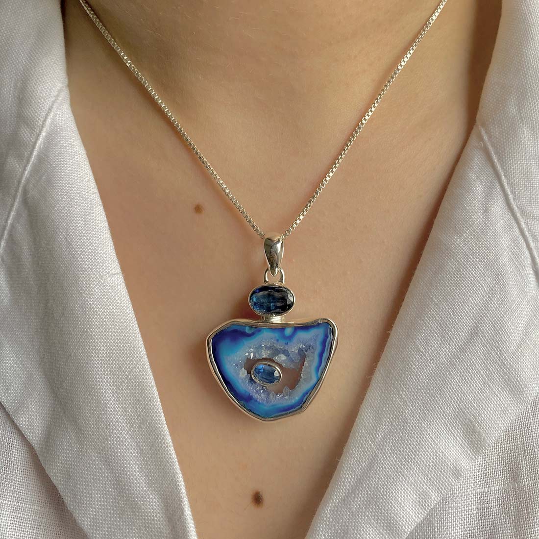 Agate (Blue) Pendant-(ABU-P-35.)