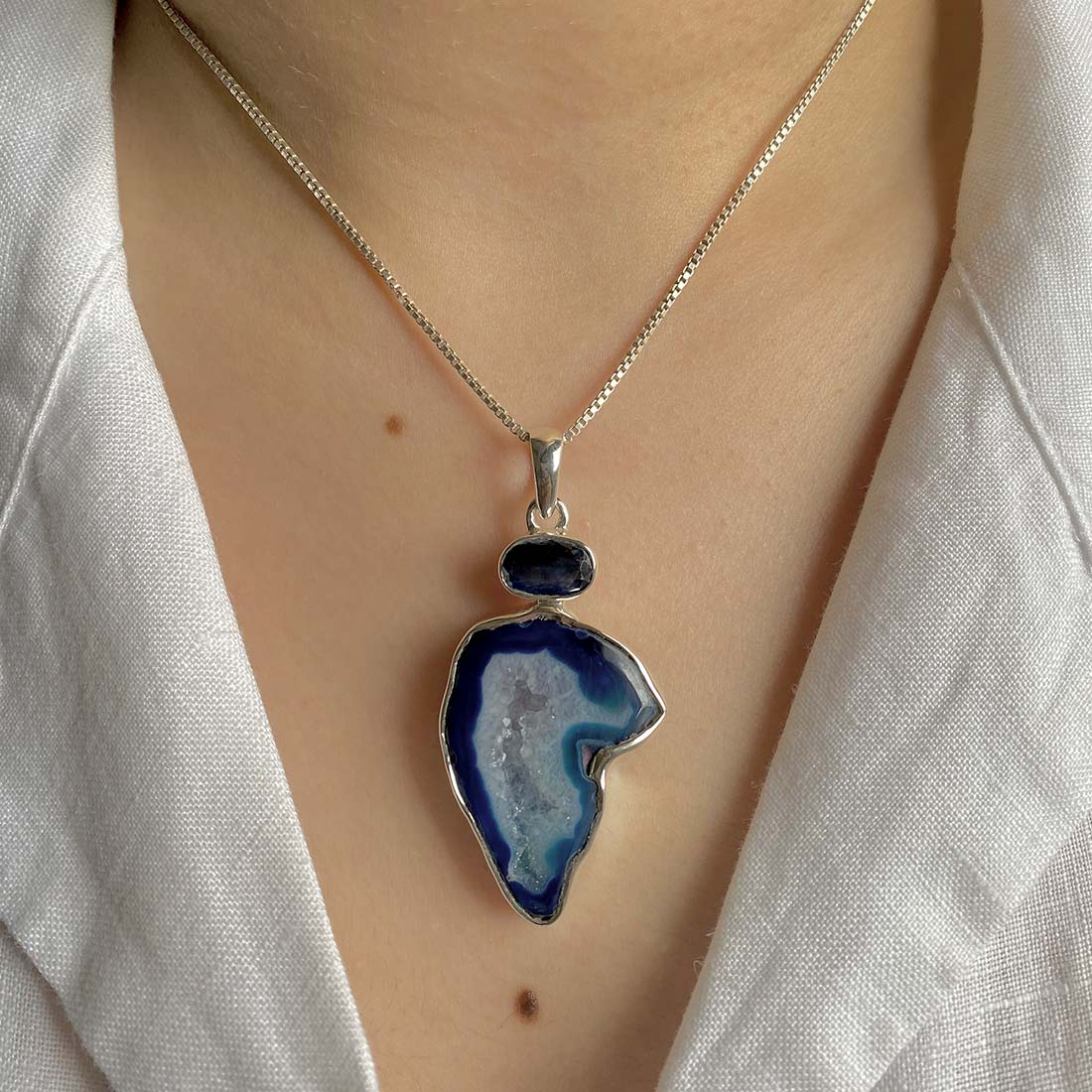 Agate (Blue) Pendant-(ABU-P-36.)