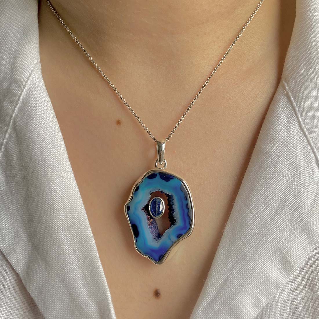 Agate (Blue) Pendant-(ABU-P-37.)