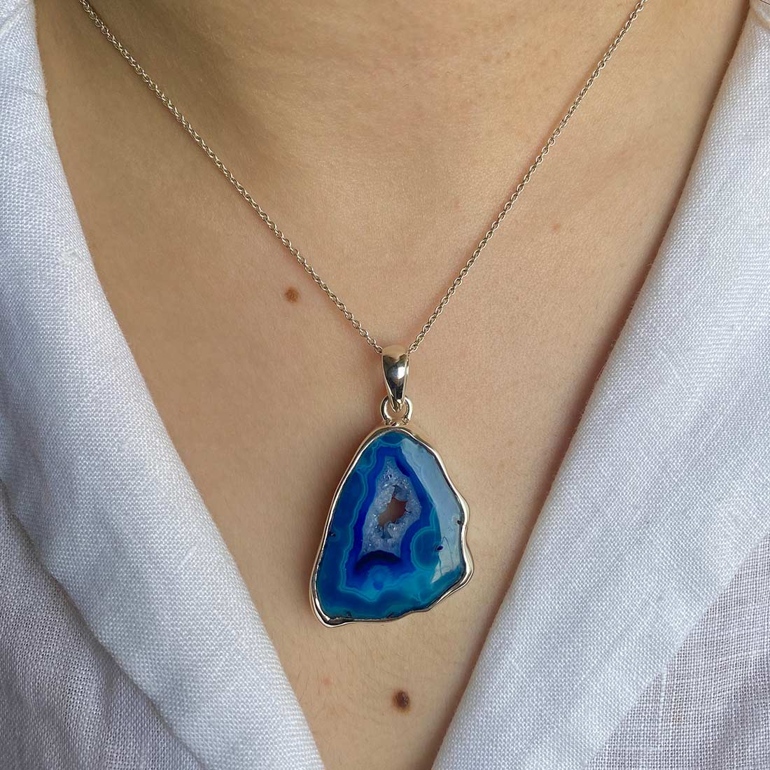 Agate (Blue) Pendant-(ABU-P-4.)