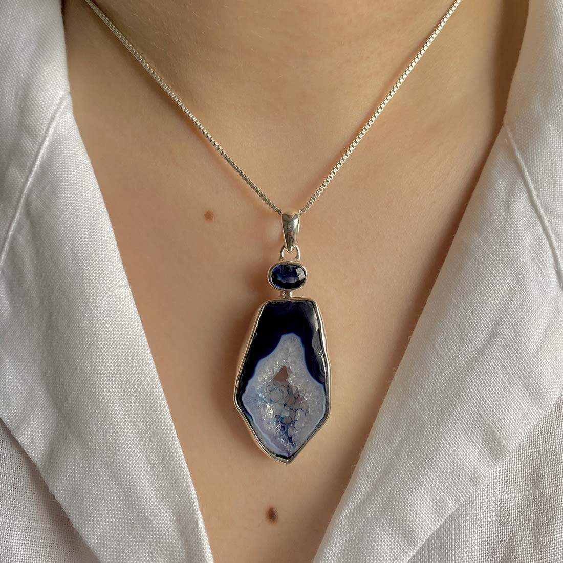 Agate (Blue) Pendant-(ABU-P-41.)