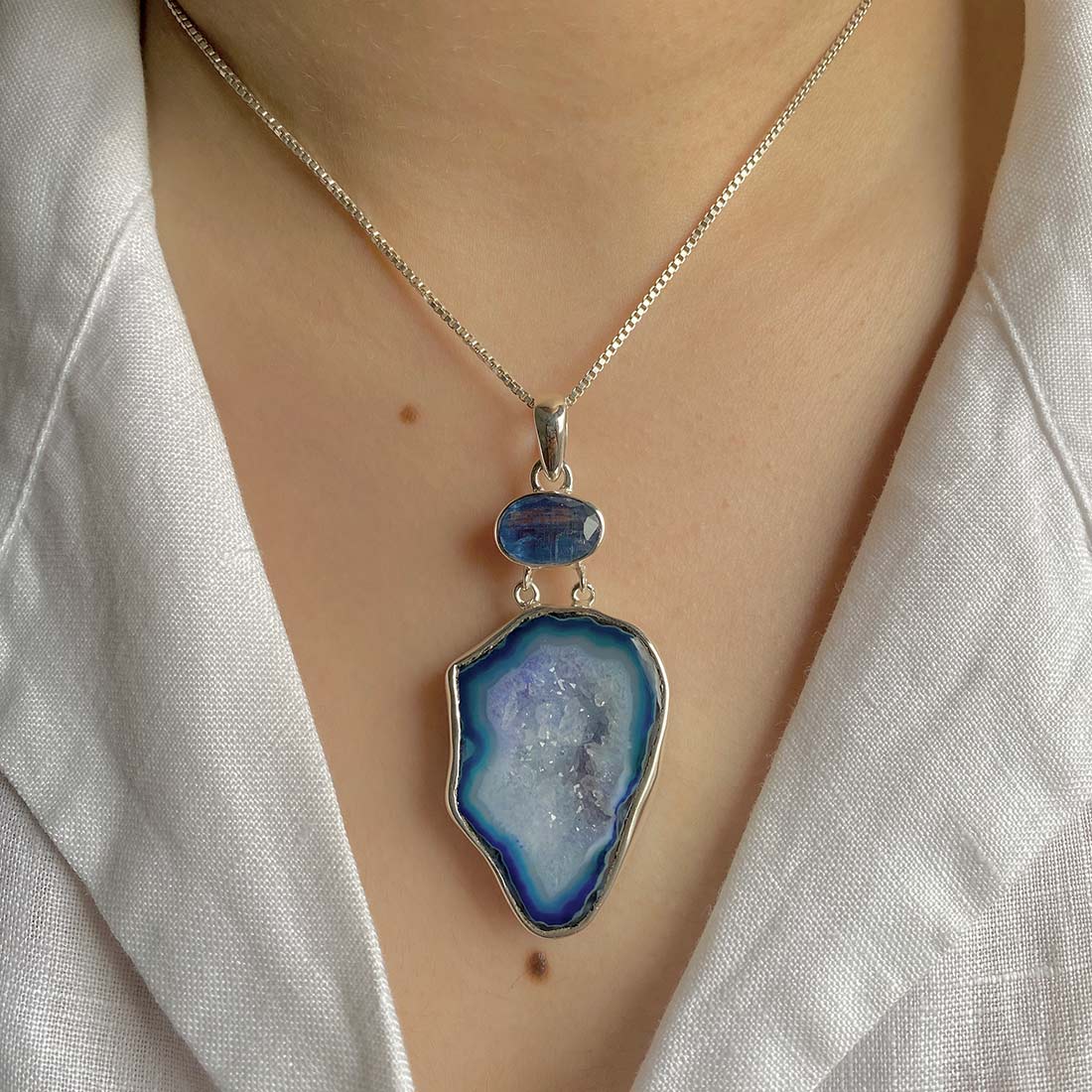 Agate (Blue) Pendant-(ABU-P-43.)