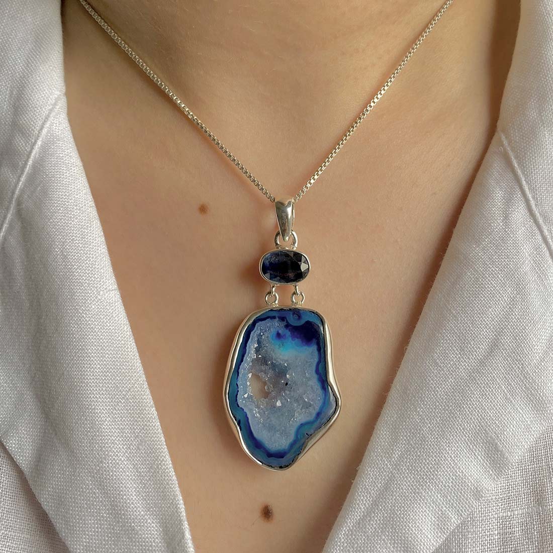 Agate (Blue) Pendant-(ABU-P-44.)