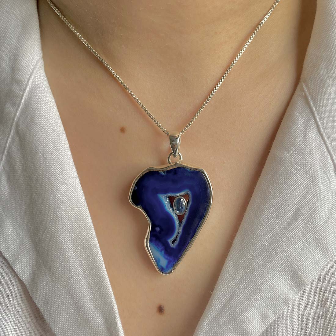 Agate (Blue) Pendant-(ABU-P-45.)