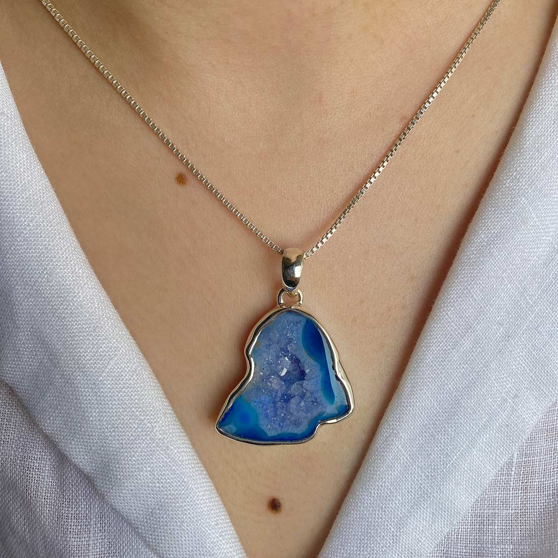 Agate (Blue) Pendant-(ABU-P-5.)