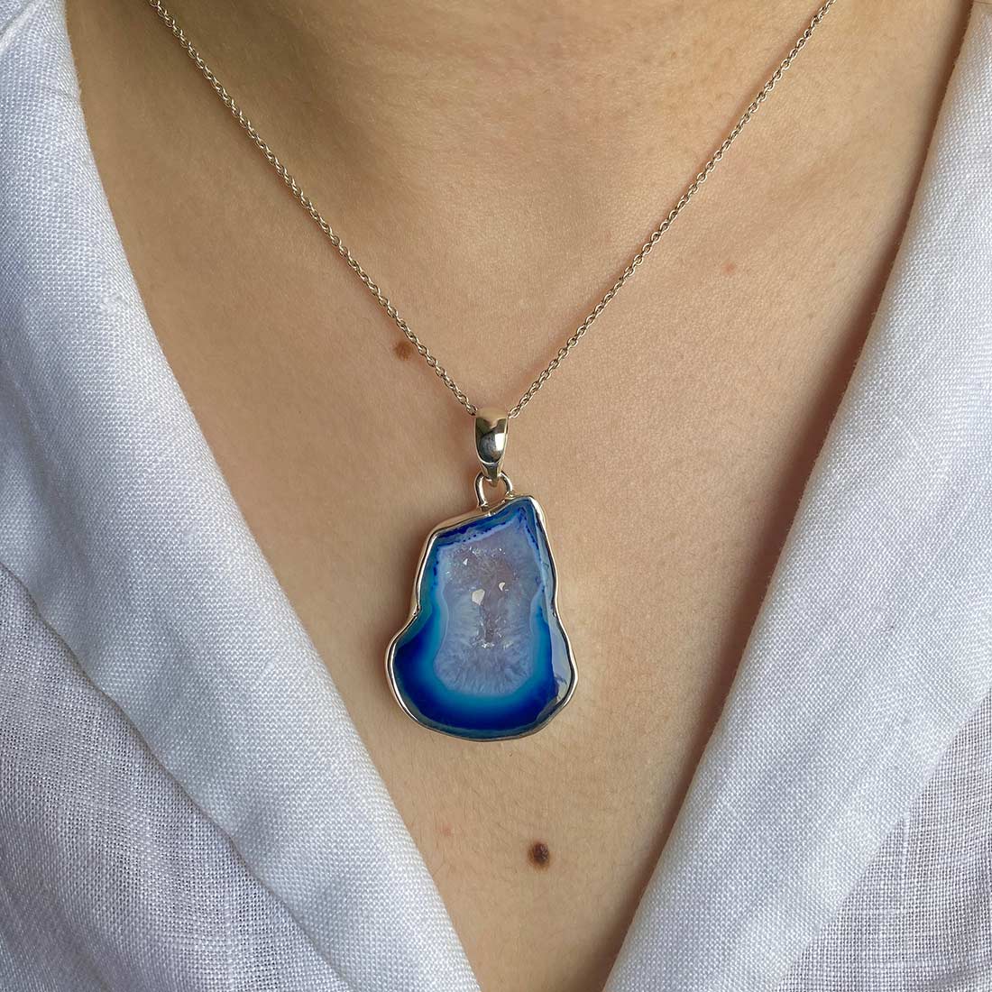 Agate (Blue) Pendant-(ABU-P-6.)