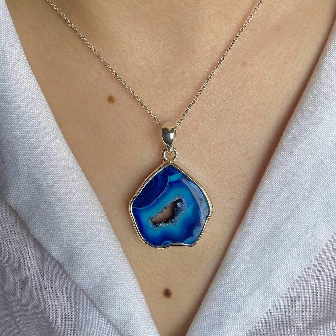 Agate (Blue) Pendant-(ABU-P-7.)