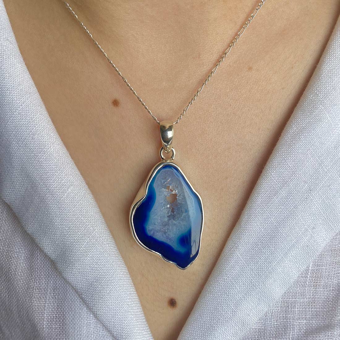 Agate (Blue) Pendant-(ABU-P-8.)