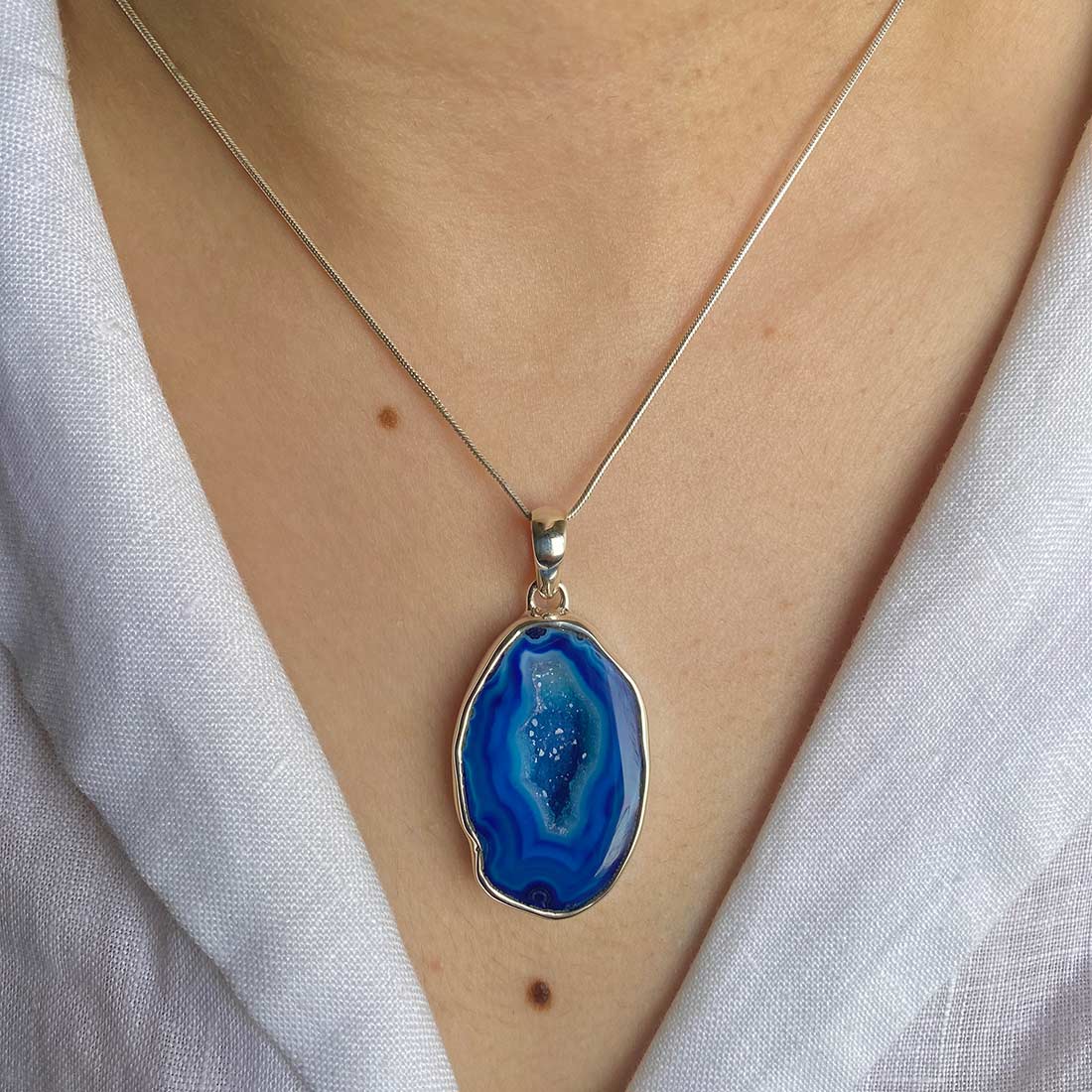 Agate (Blue) Pendant-(ABU-P-9.)