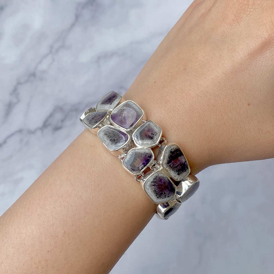 Amethyst Lace Agate Bracelet-(ALA-B-1.)