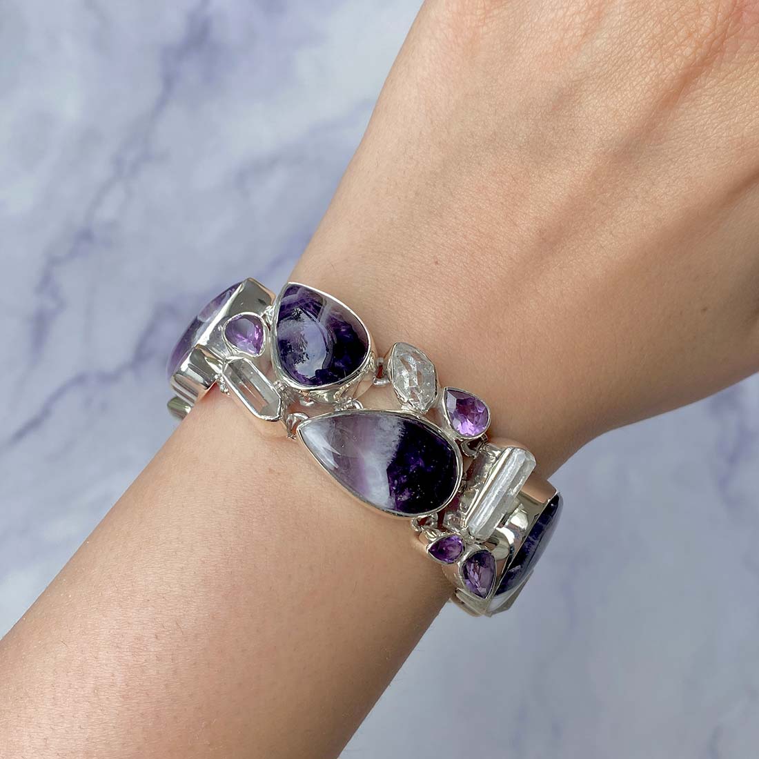 Amethyst Lace Agate Bracelet-(ALA-B-2.)