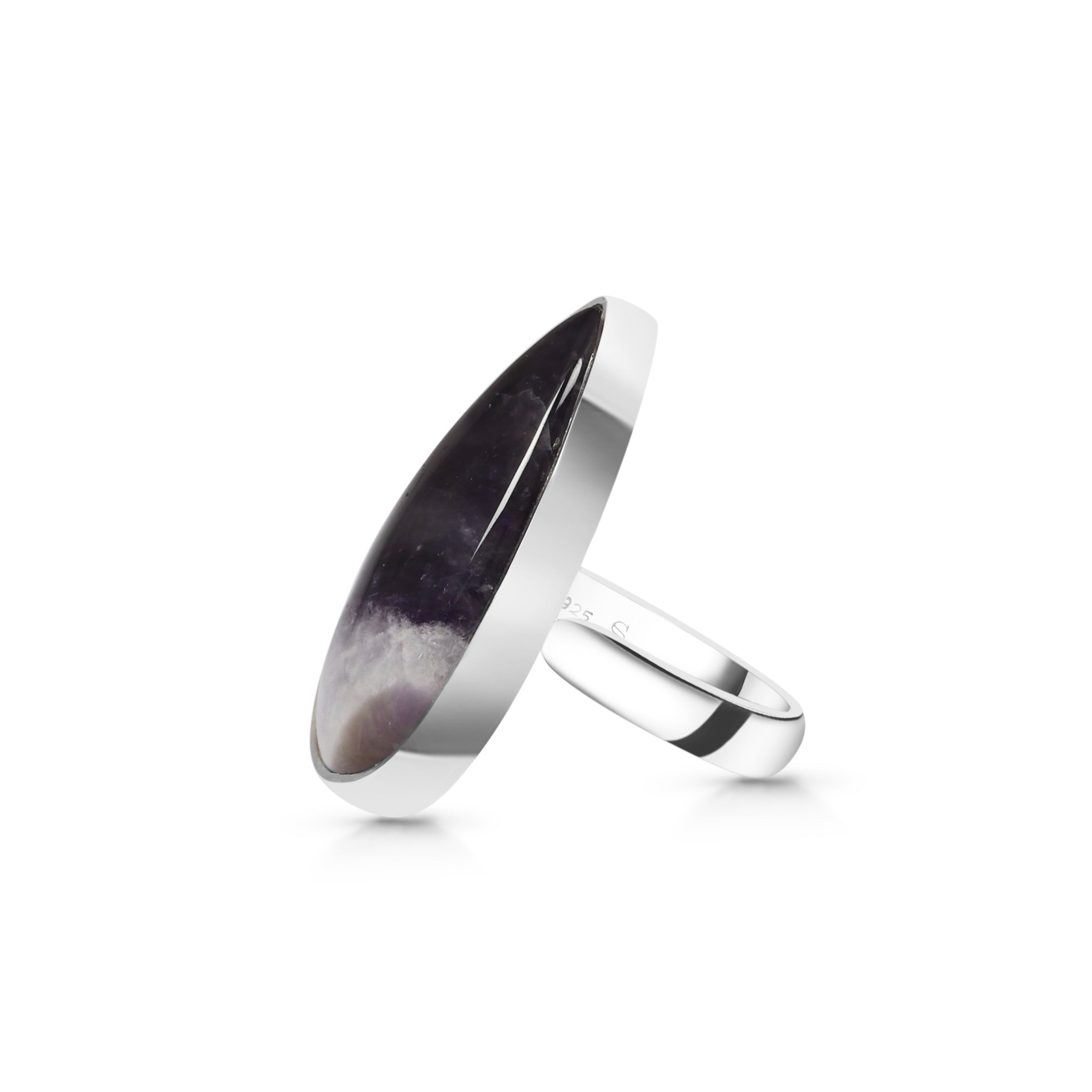 Amethyst Lace Agate Adjustable Ring-(ALA-R-10.)