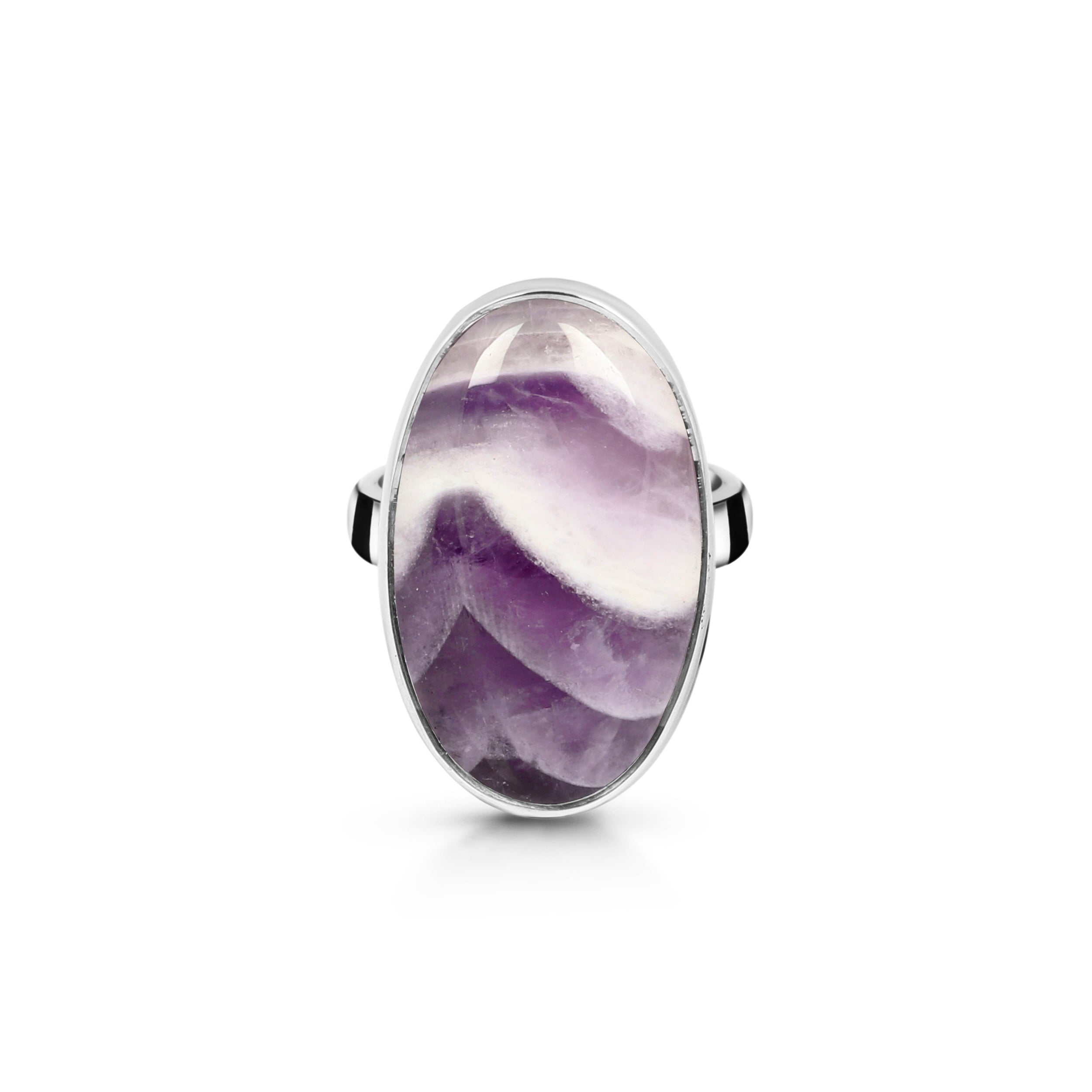 Amethyst Lace Agate Adjustable Ring-(ALA-R-14.)