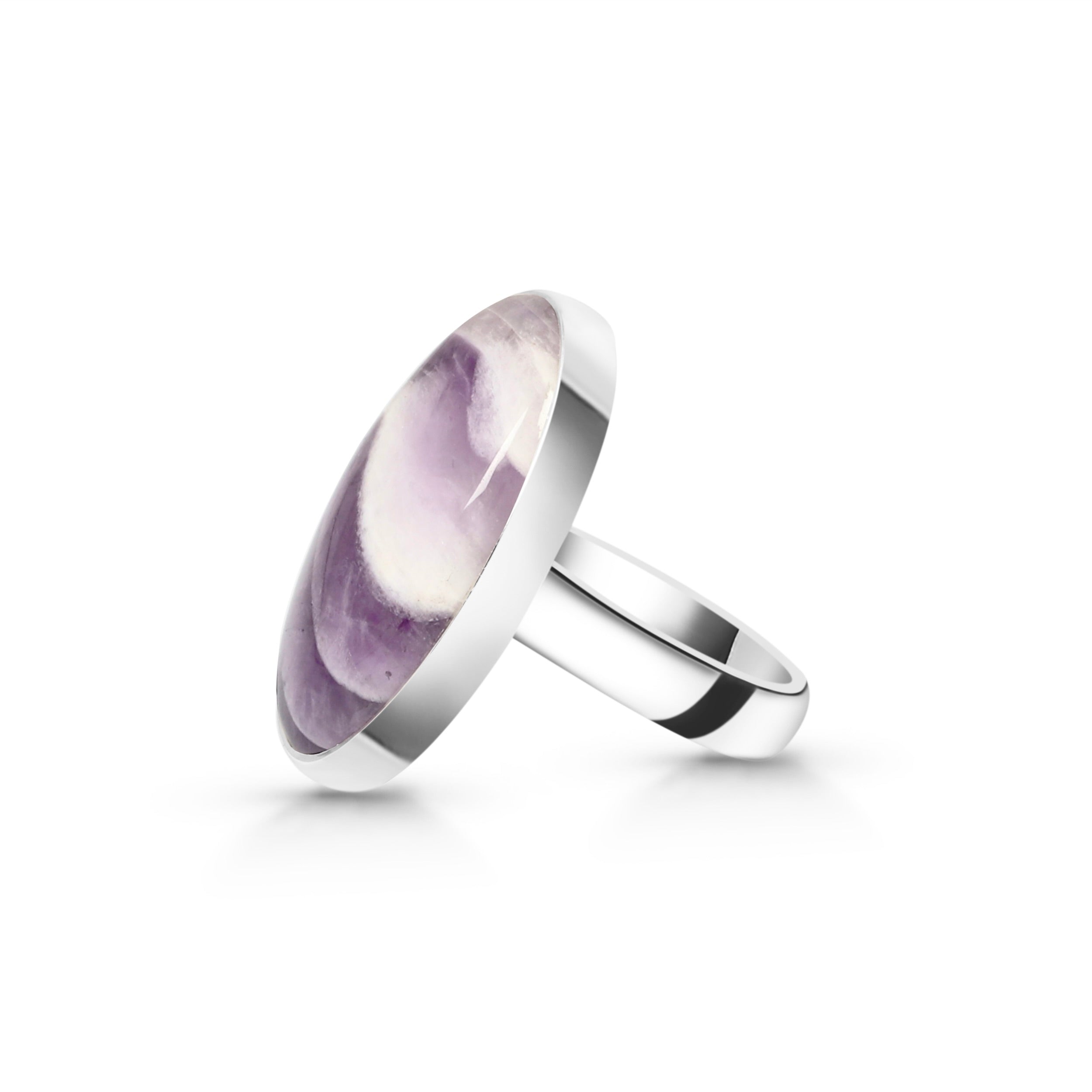 Amethyst Lace Agate Adjustable Ring-(ALA-R-14.)