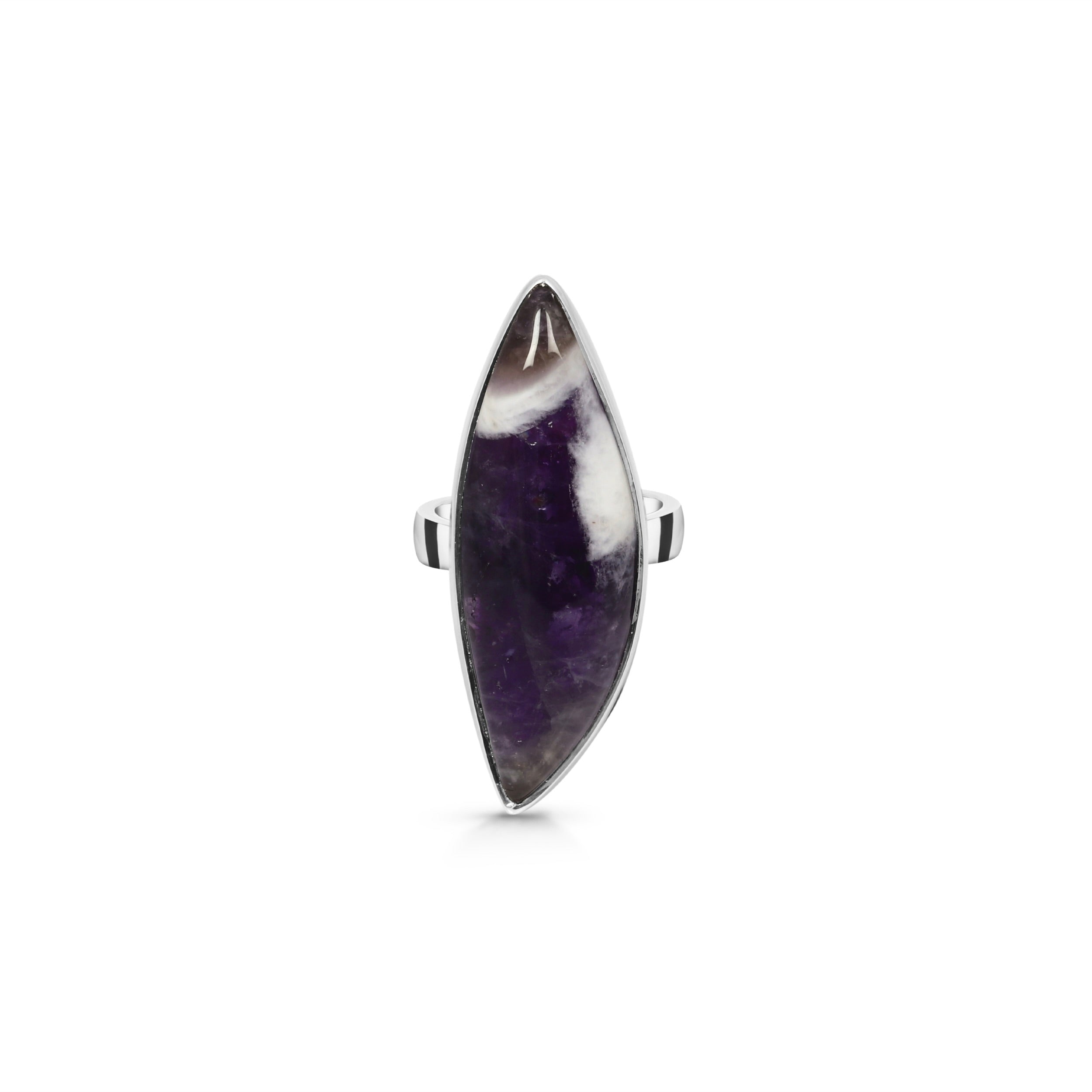 Amethyst Lace Agate Adjustable Ring-(ALA-R-15.)