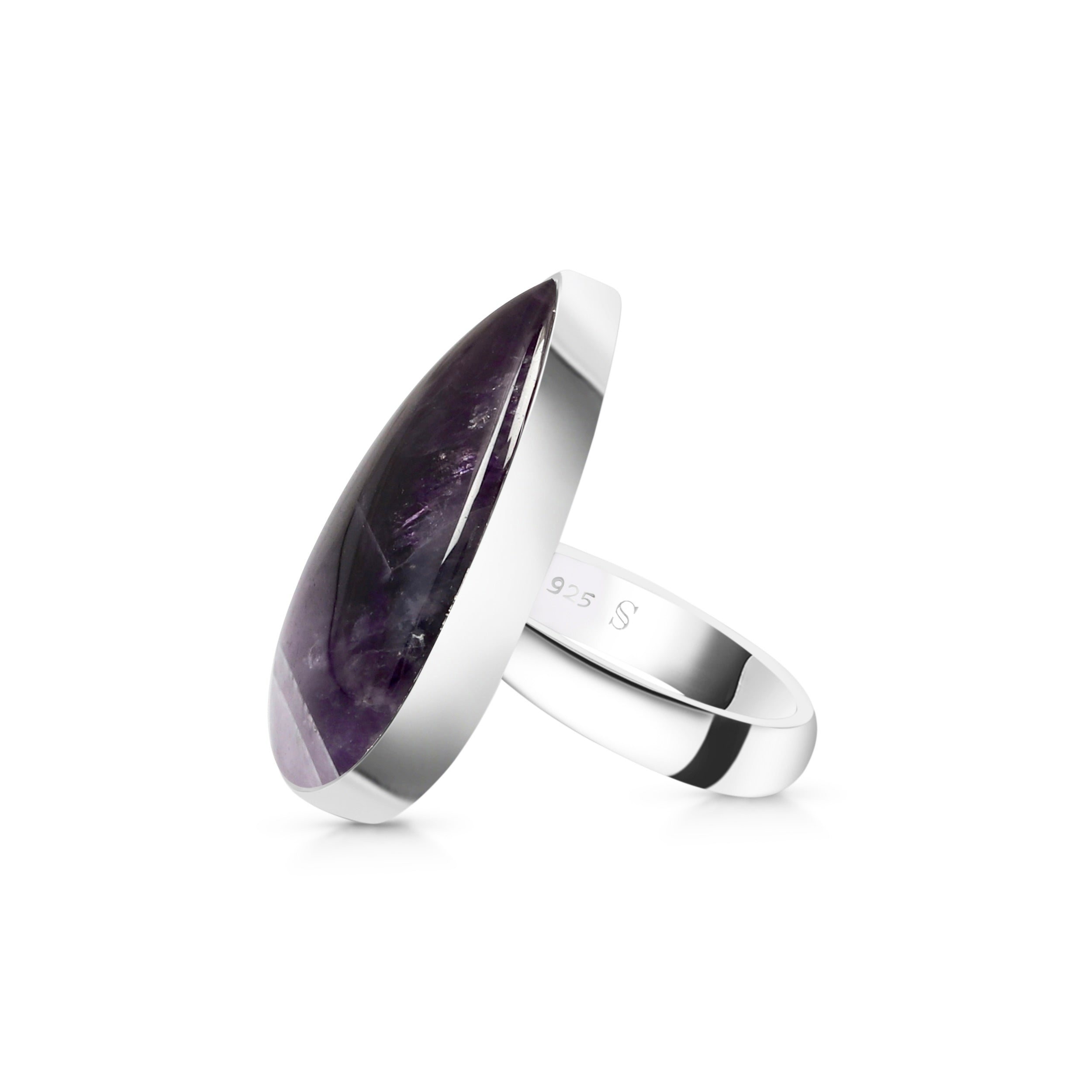 Amethyst Lace Agate Adjustable Ring-(ALA-R-20.)