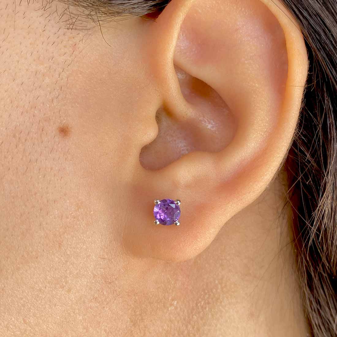 Amethyst Stud Earring-(AMT-SE-1321.)
