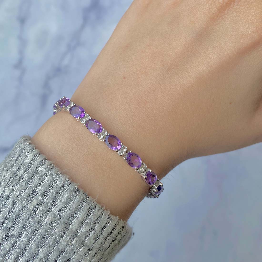 Amethyst Bracelet-(AMT-SB-108.)