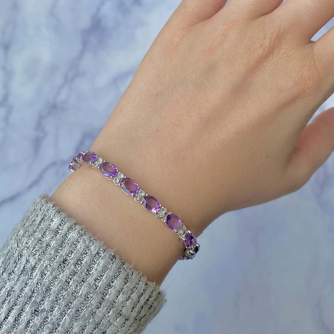 Amethyst Bracelet-(AMT-SB-108.)