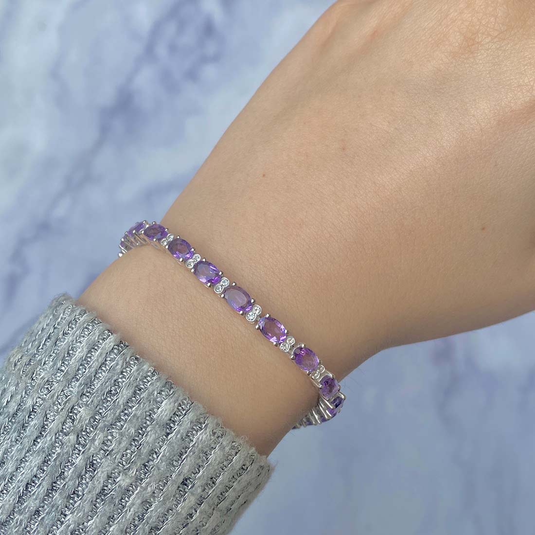 Amethyst Bracelet-(AMT-SB-109.)