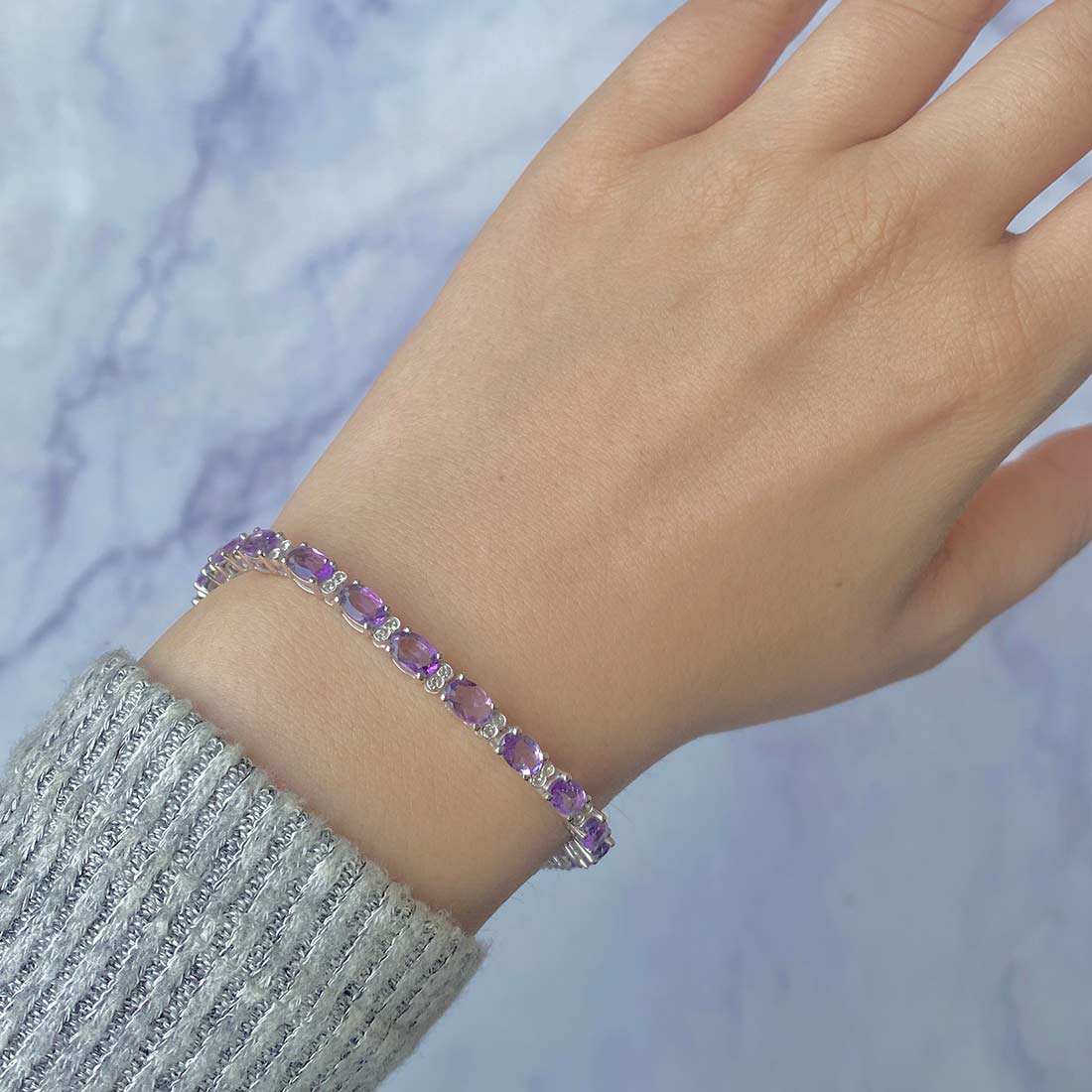 Amethyst Bracelet-(AMT-SB-109.)