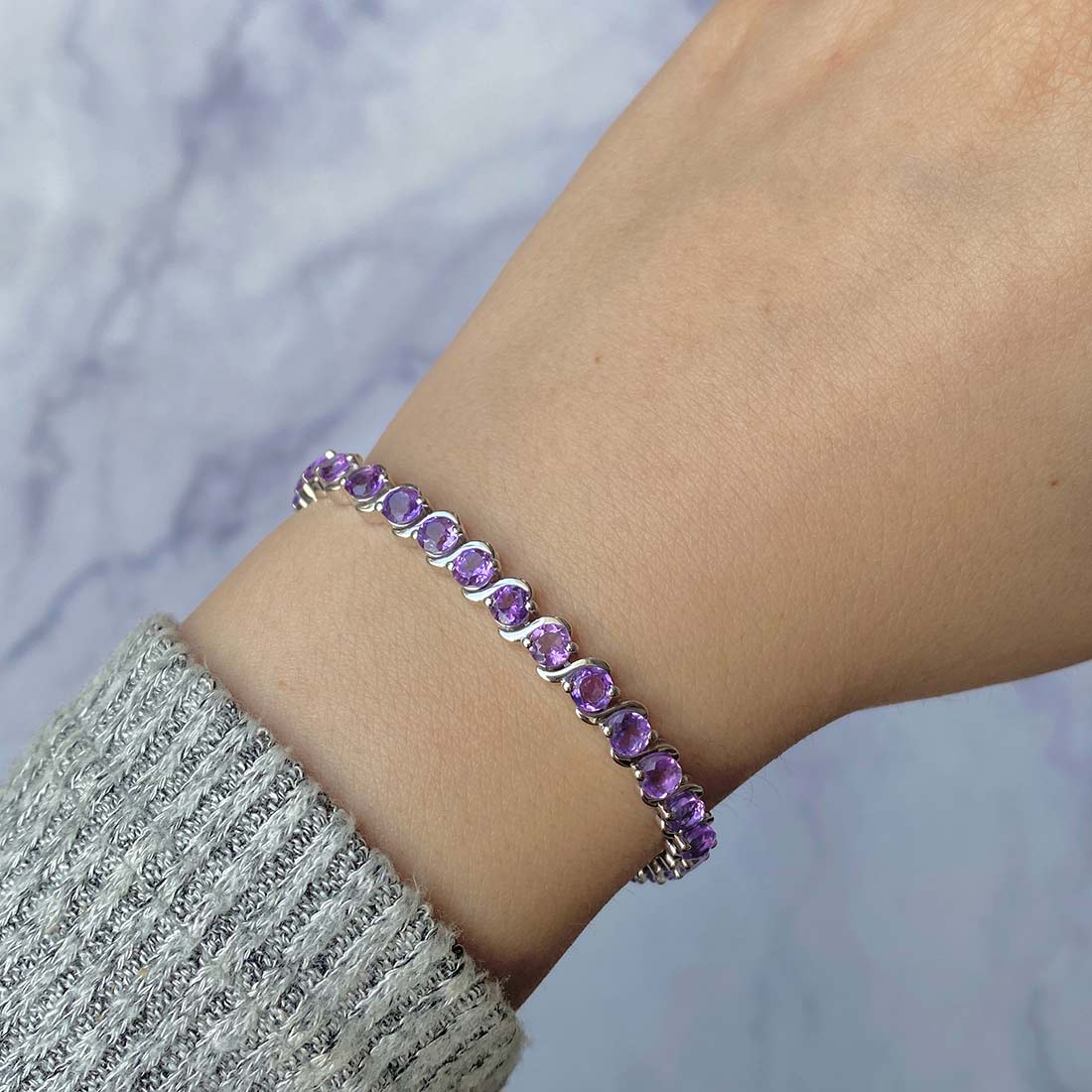 Amethyst Bracelet-(AMT-SB-173.)