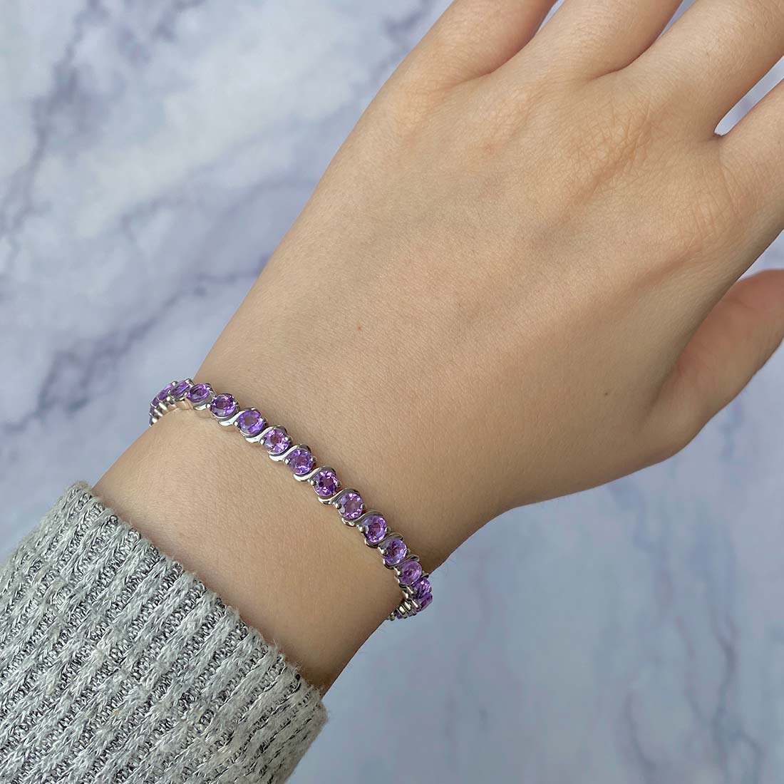 Amethyst Bracelet-(AMT-SB-173.)