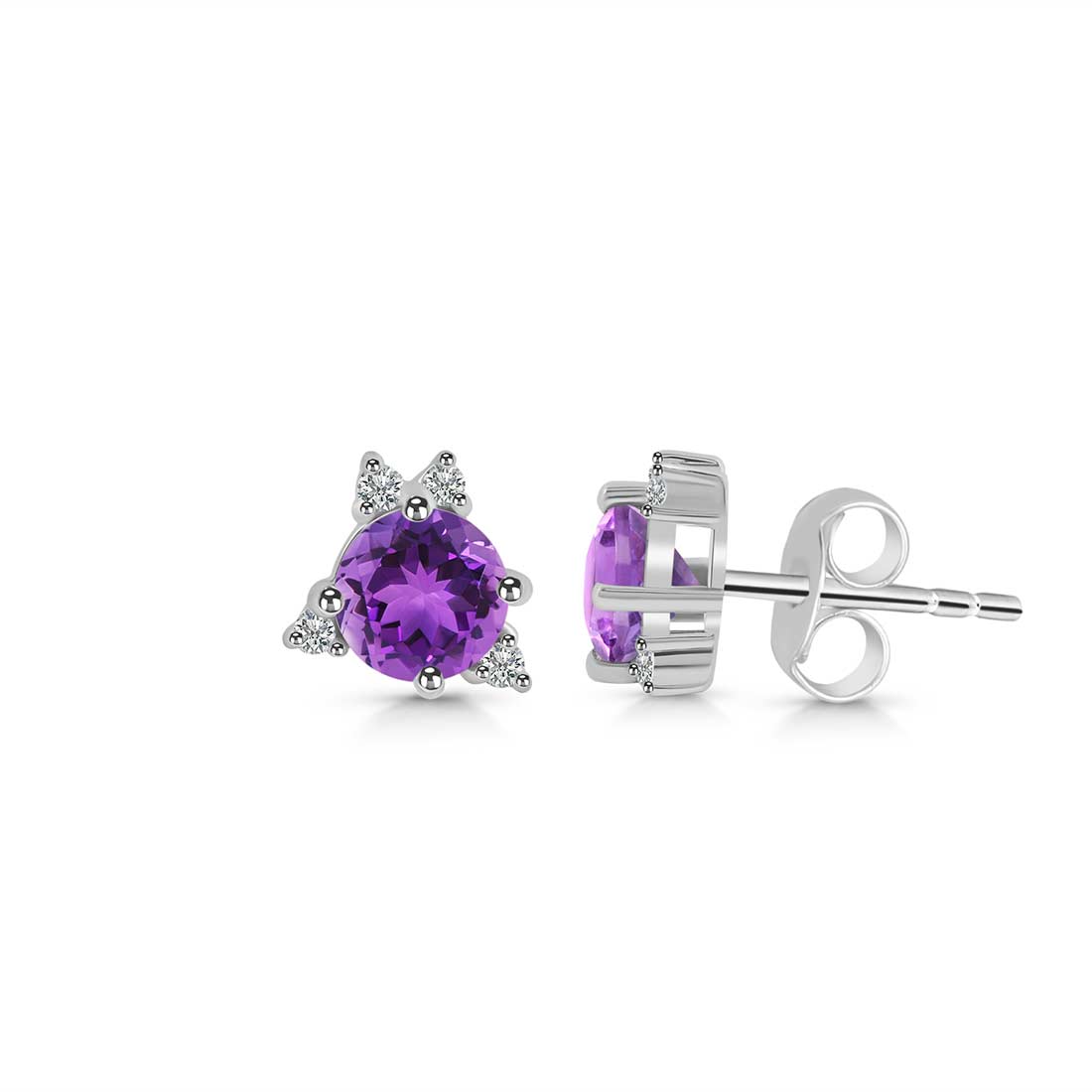 Amethyst Stud Earring-(AMT-SE-1260.)