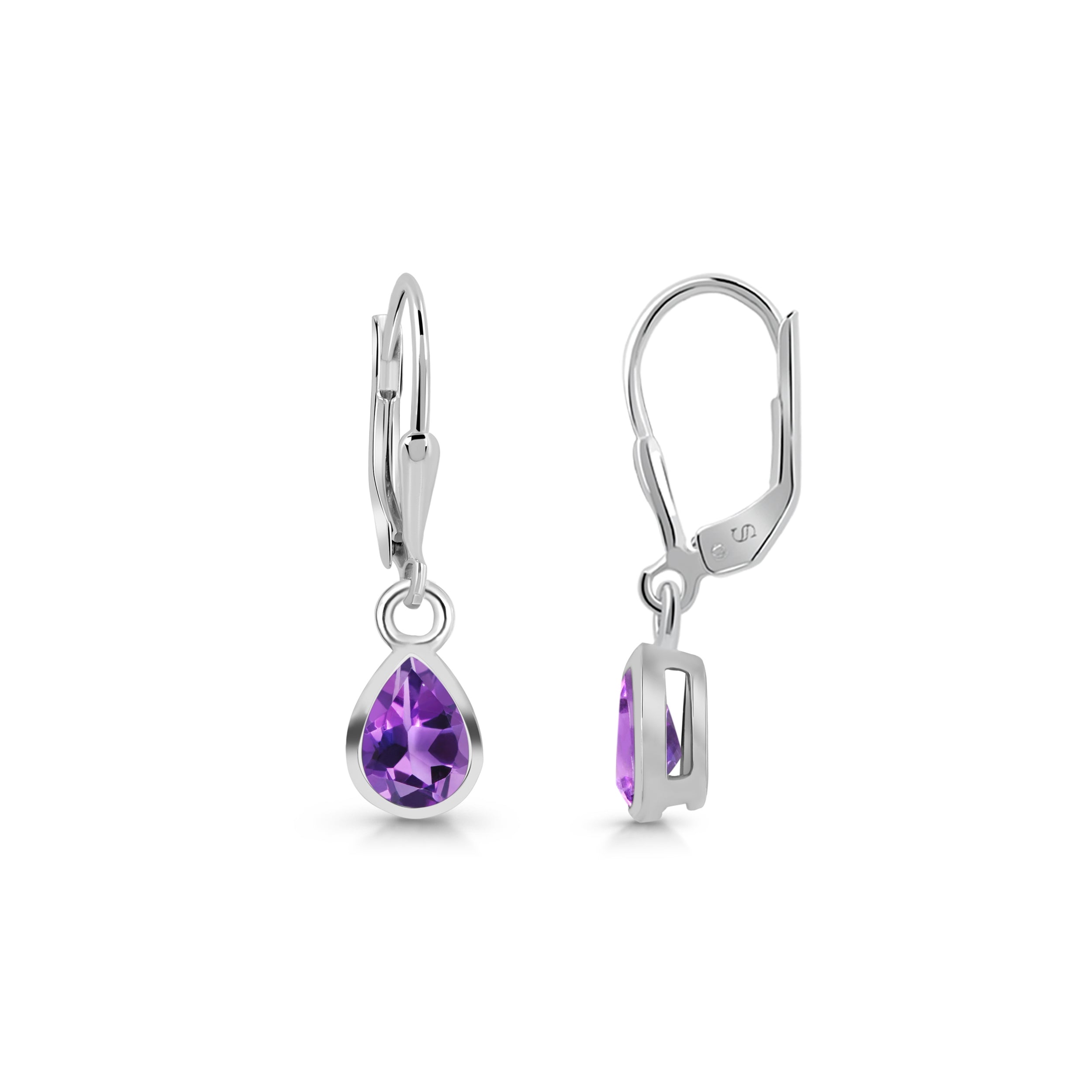 Amethyst Leverback  Earring-(AMT-SE-1317.)