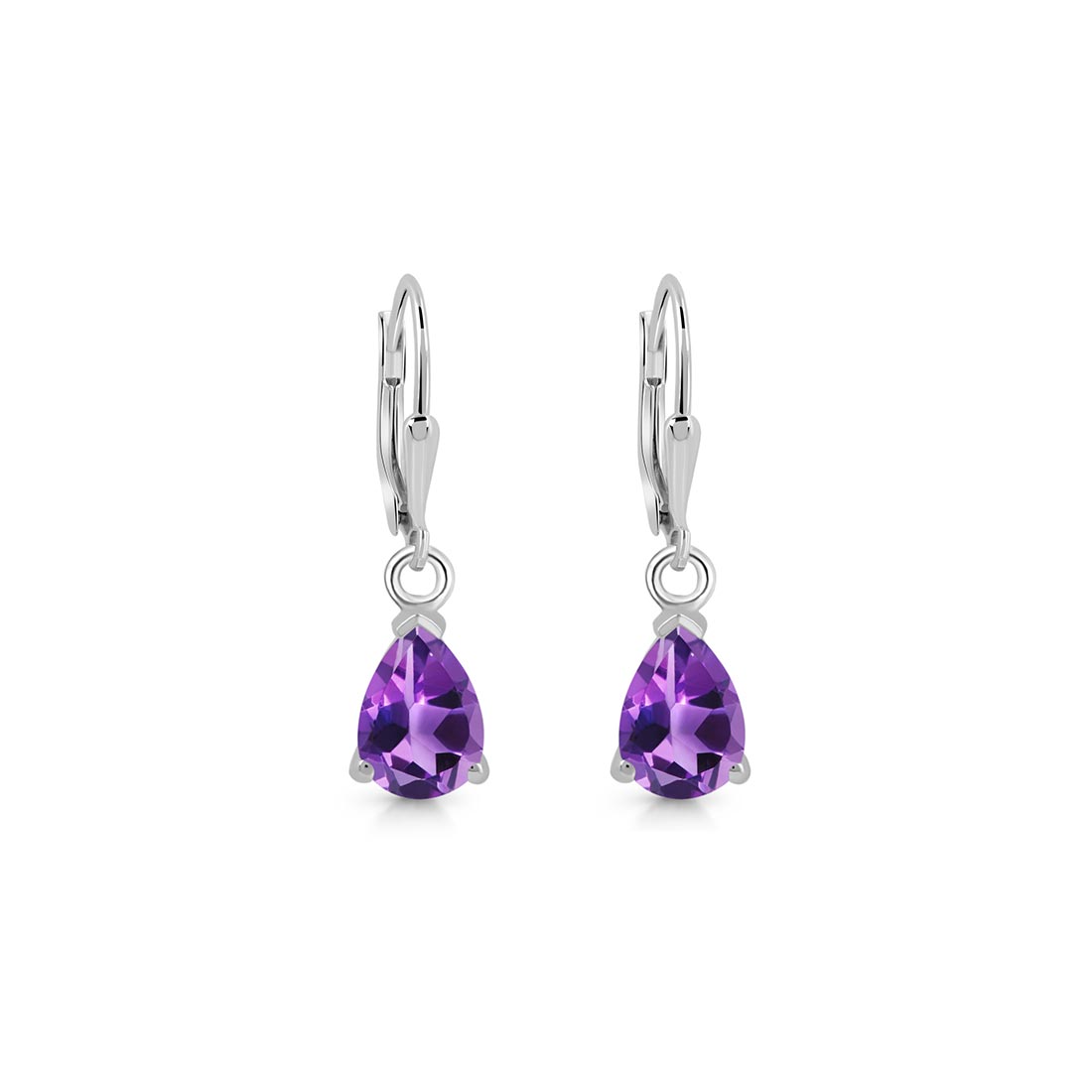 Amethyst Leverback Earring-(AMT-SE-676.)