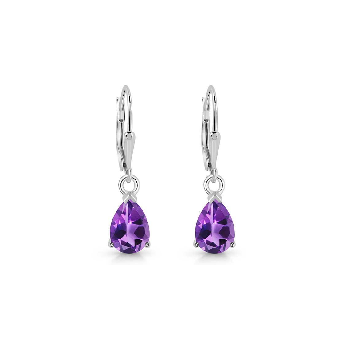 Amethyst Leverback Earring-(AMT-SE-677.)